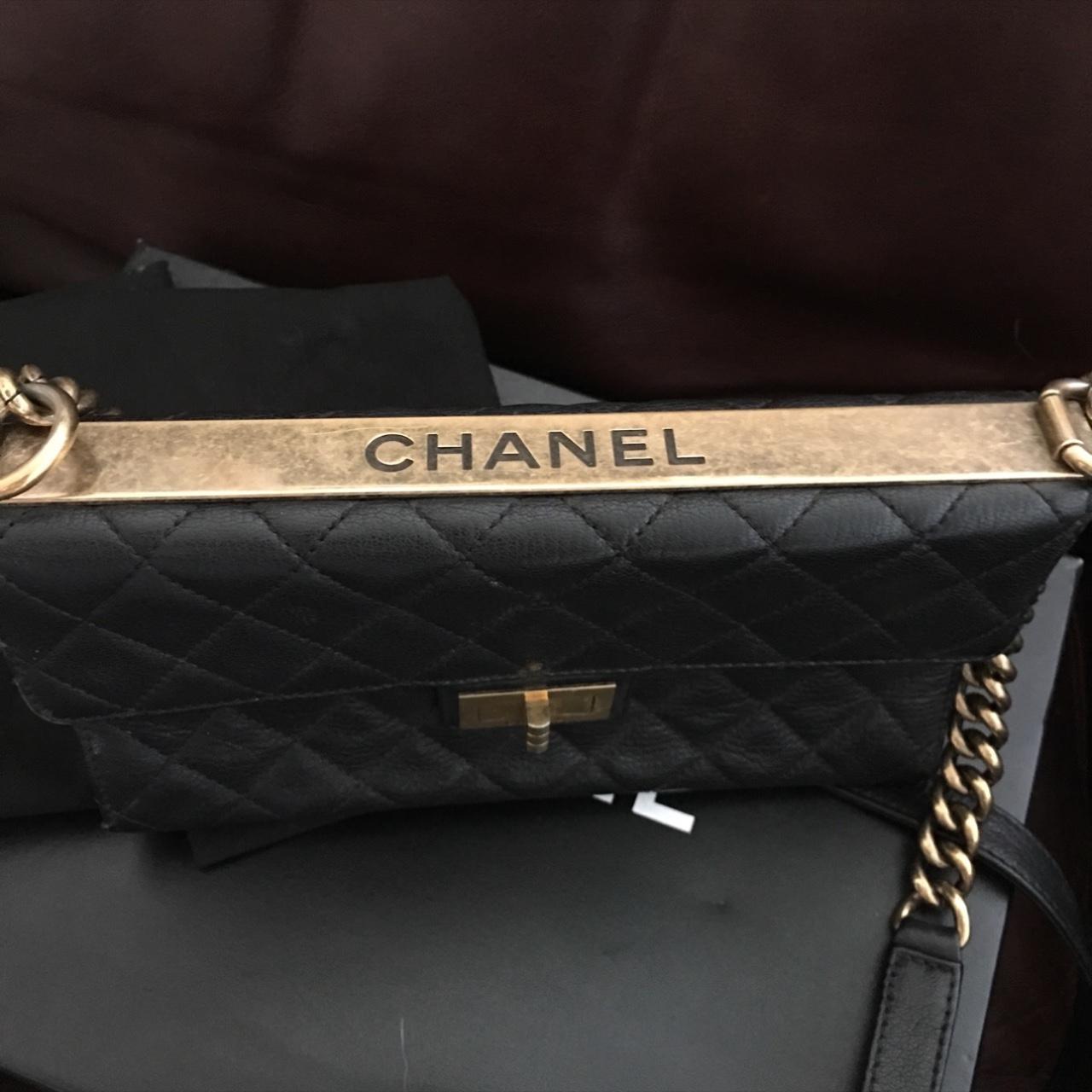 CHANEL Goatskin Quilted Rita Flap Black 2.55 Black... - Depop