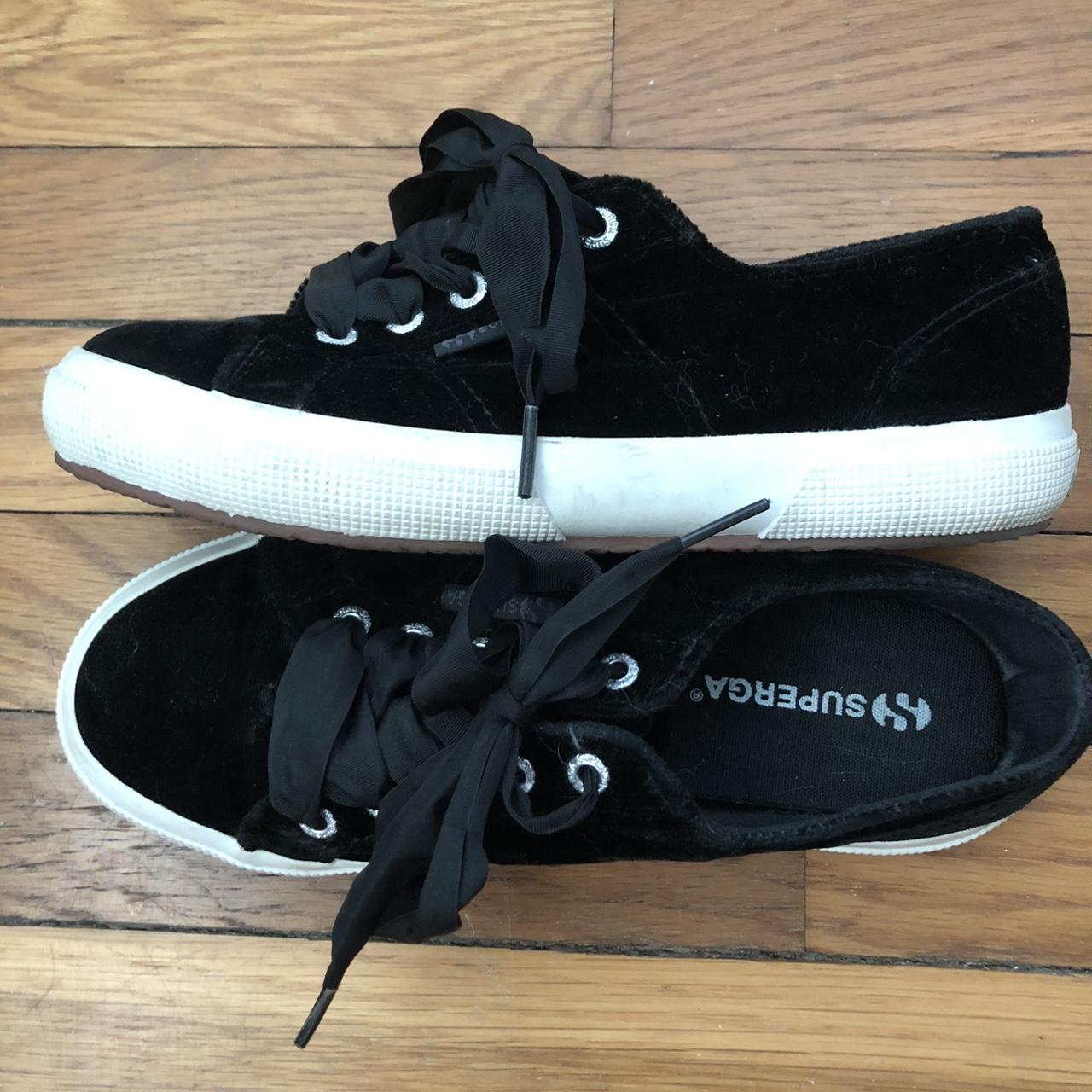 Superga Black Velvet Sneakers 2750 Cotu Classics Depop 8811