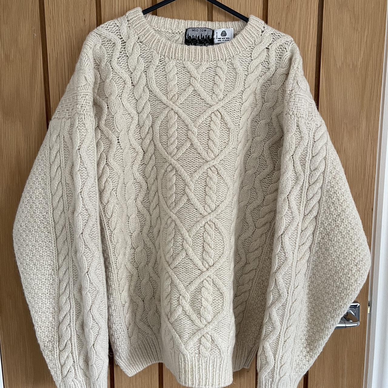 Vintage Hand Knit Chunky Cable Knit Jumper Thick - Depop