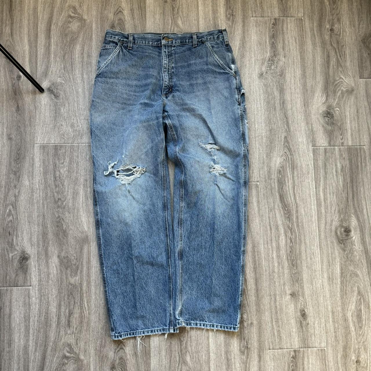 Baggy carhartt single knees Baggy dungaree fit... - Depop