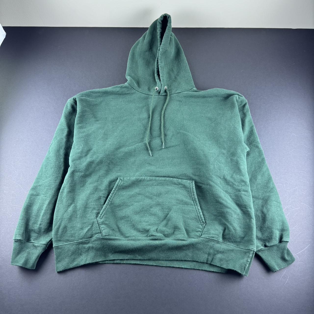 Heavy vintage green blank hoodie Great heavy hoodie... - Depop