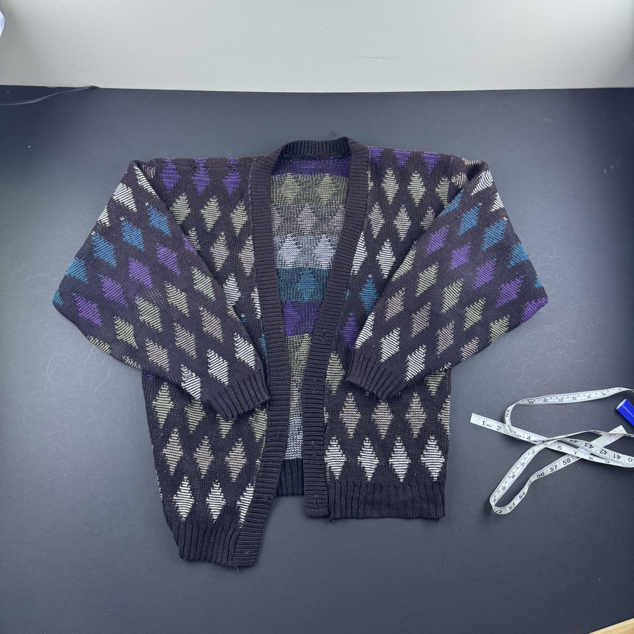 Vintage 90s made in USA cardigan Super sick pattern... - Depop