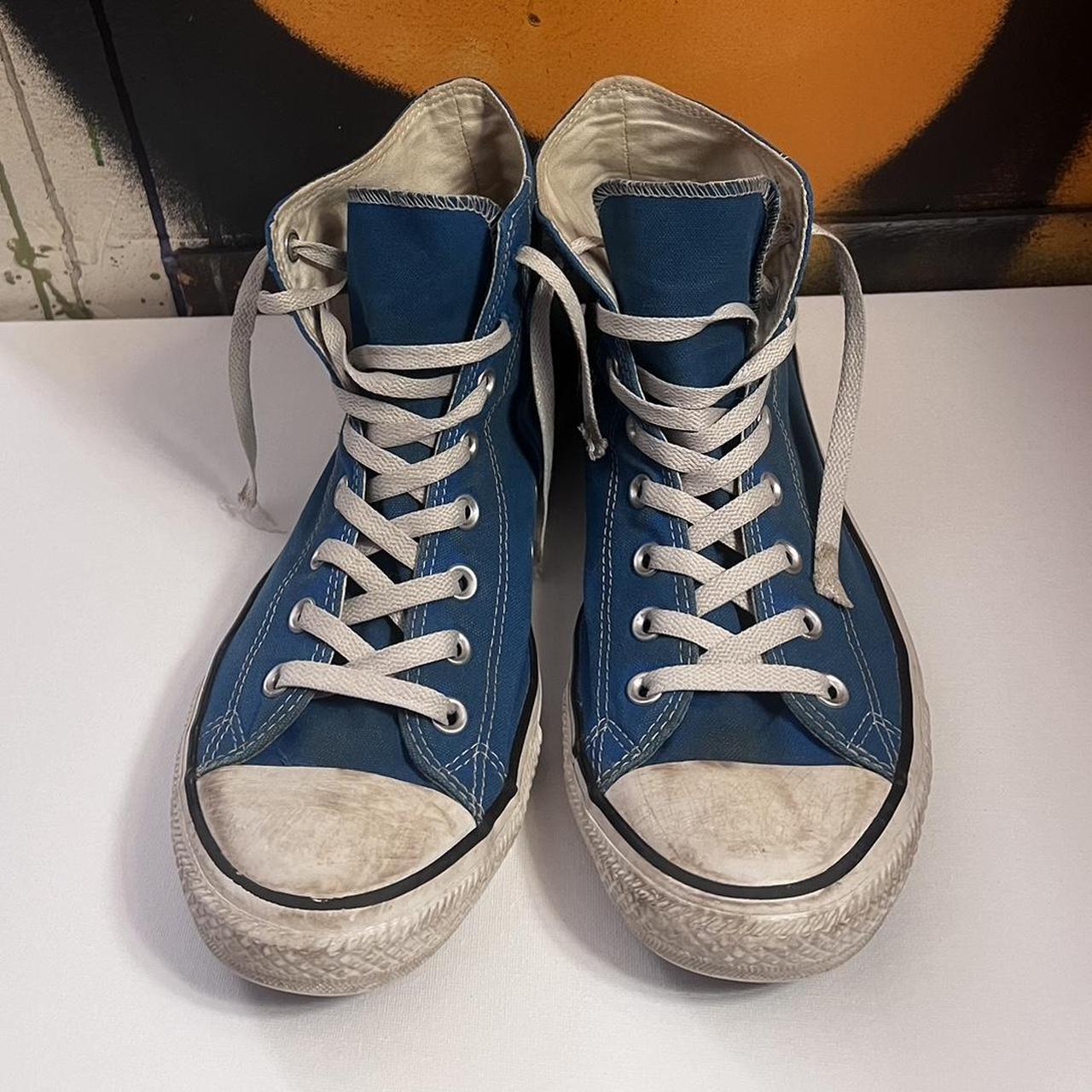 High Top Blue converse chuck taylor all stars Size... - Depop