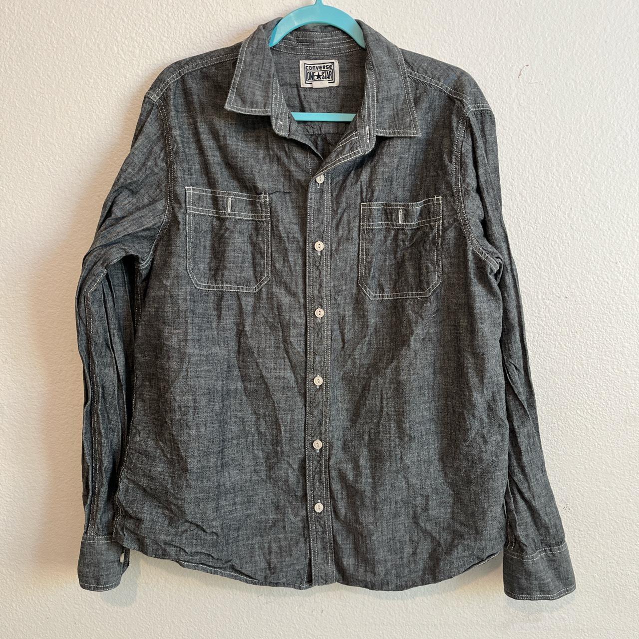 converse button up shirt size: large i accept... - Depop