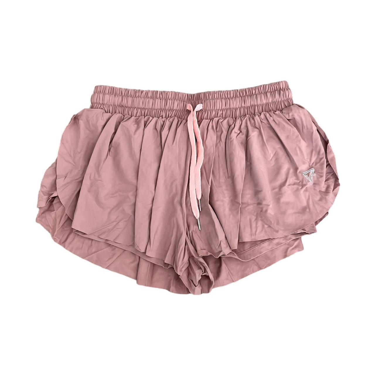 Keiki Kona pink flowy shorts with built in spandex - Depop