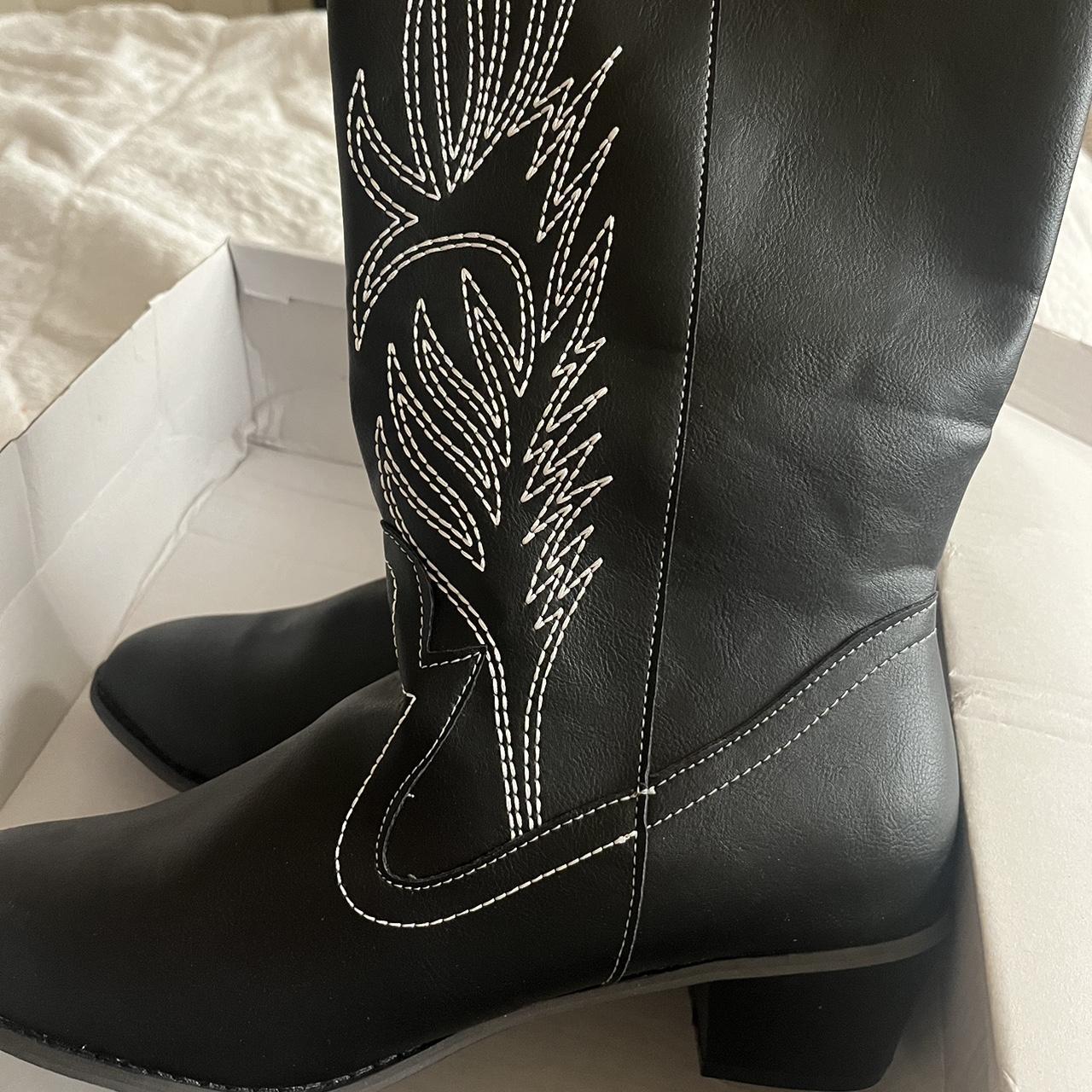 Black cowboy boots. Never worn - Depop