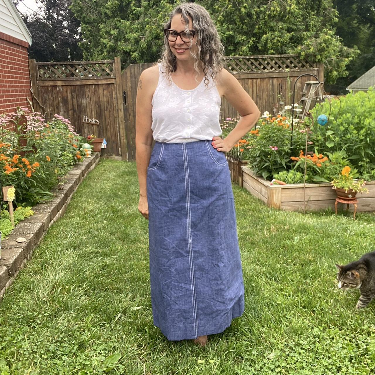 Chambray Head Over Heels Maxi Skirt– Lace & Envy