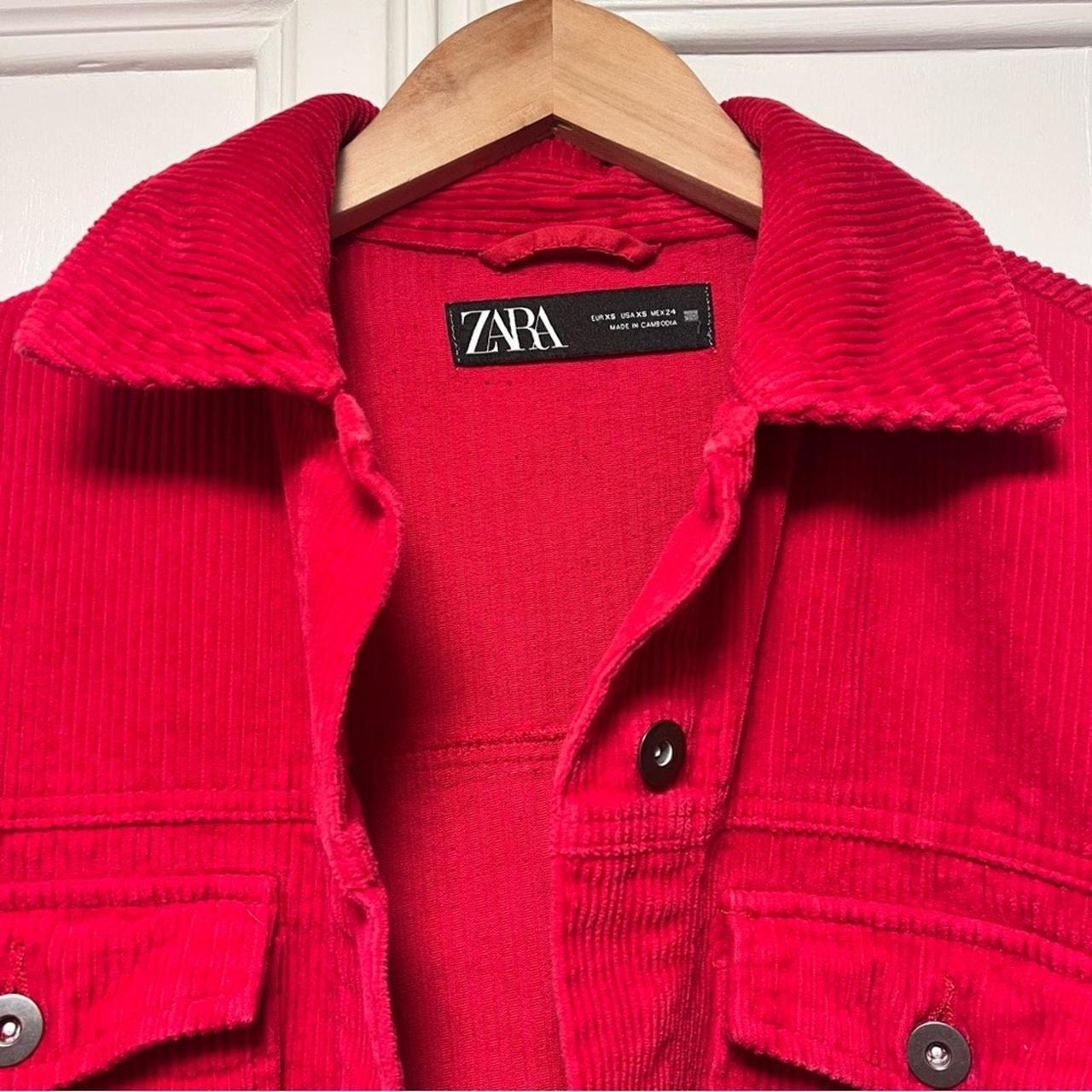 Women's Top - Red - XS – ZARA Red Corduroy Oversi… - image 3