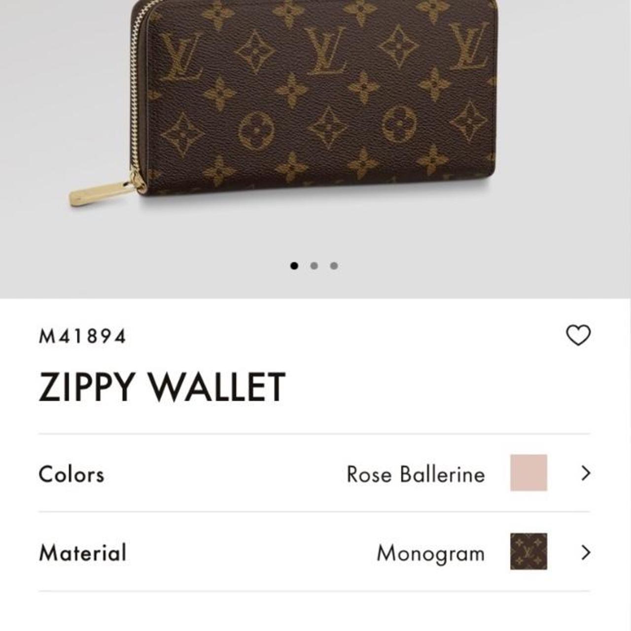 Louis Vuitton Zippy Wallet Rose Ballerine Monogram