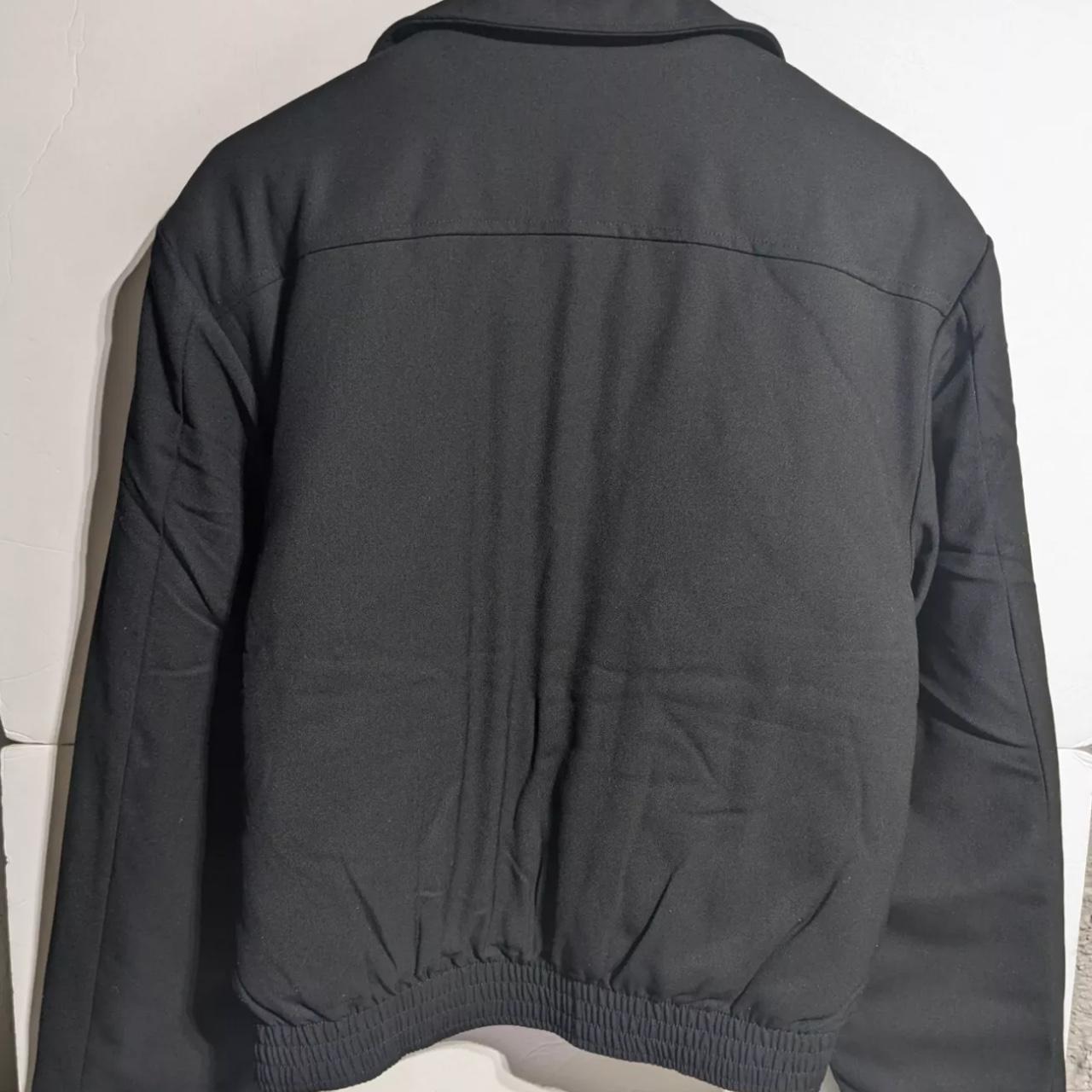 No Maintenance Black Gabardine Wool Collared Bomber | Depop