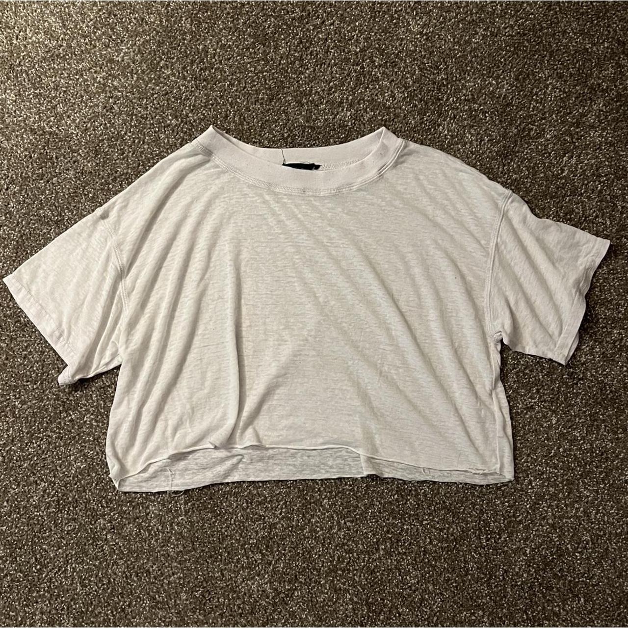 Urban Outfitters sheer white TShirt Crop Top,... Depop