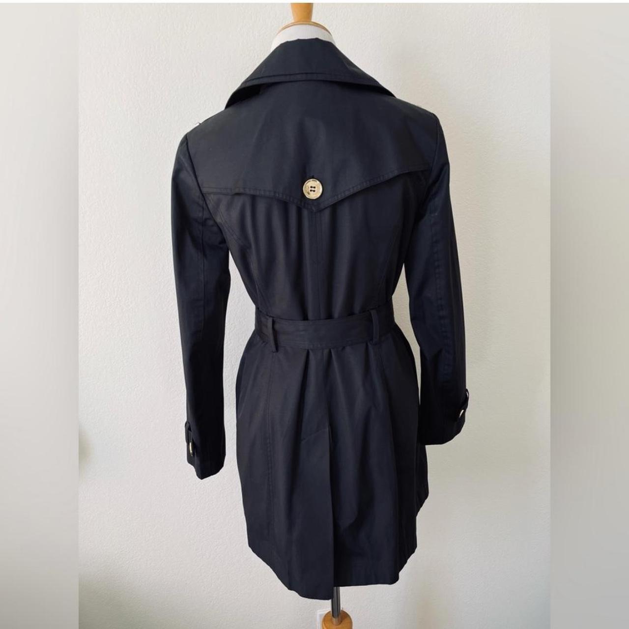 Navy Blue Michael Kors Trench Coat Barely used No - Depop