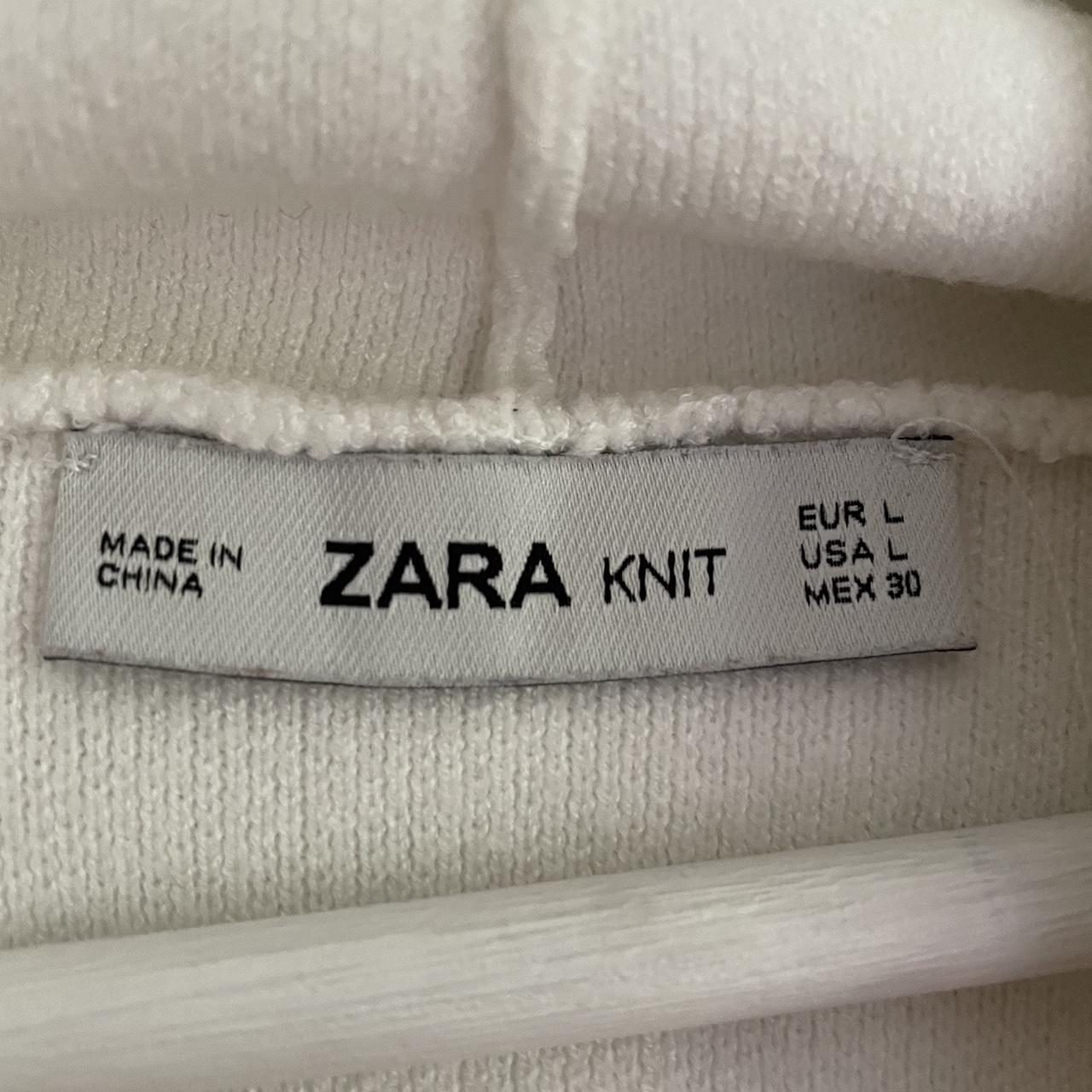 Gorgeous ZARA White cropped hoodie with gem... - Depop