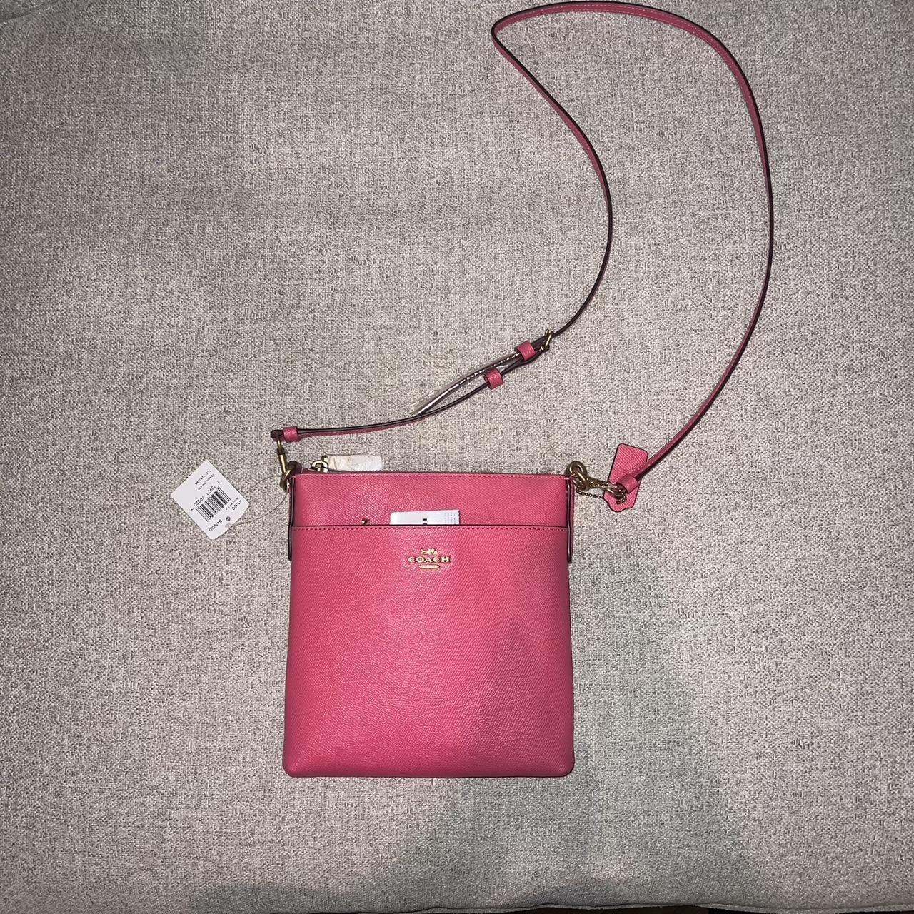 Pink and best sale white coach purse