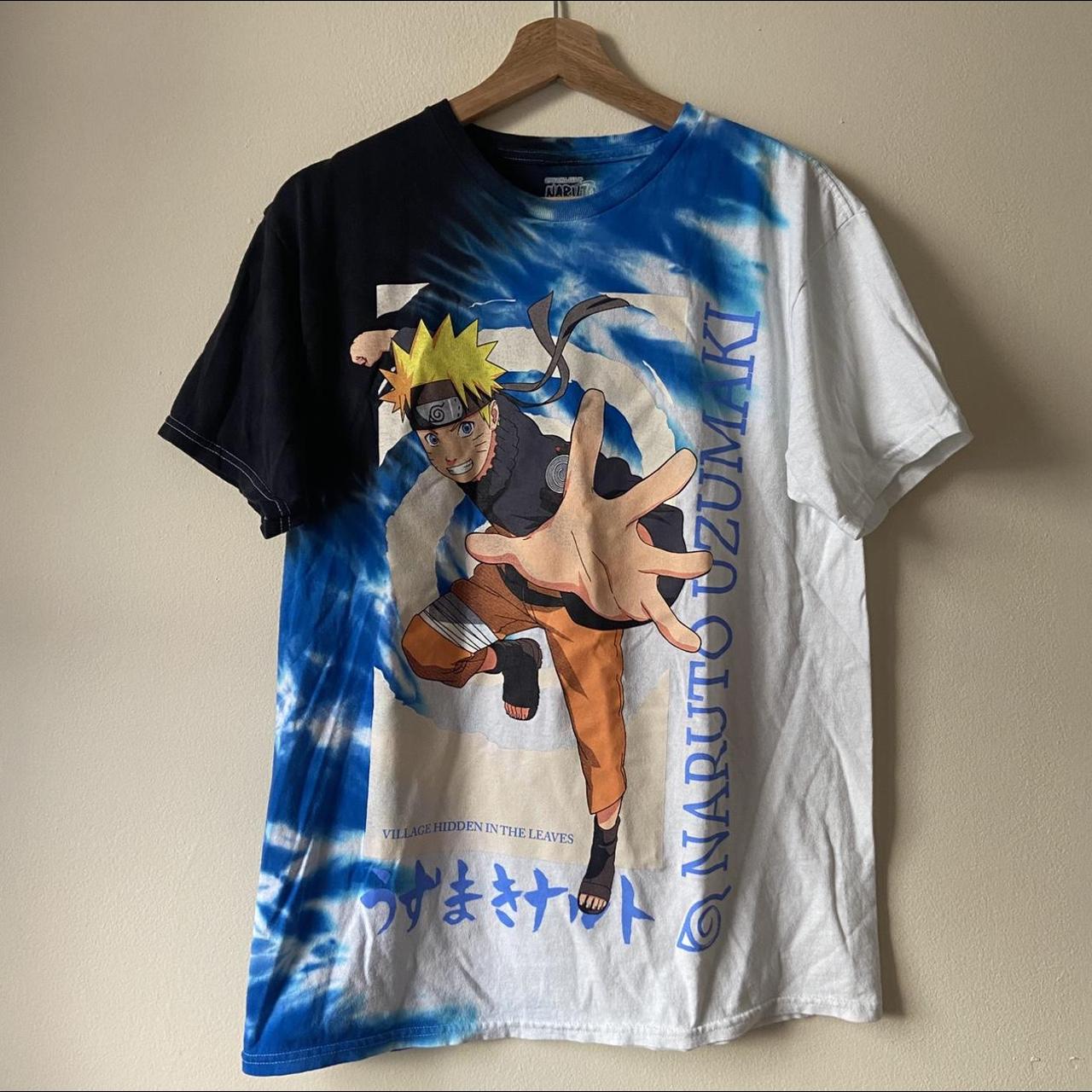 Vintage y2k Naruto Shippuden anime tye dye tee... - Depop