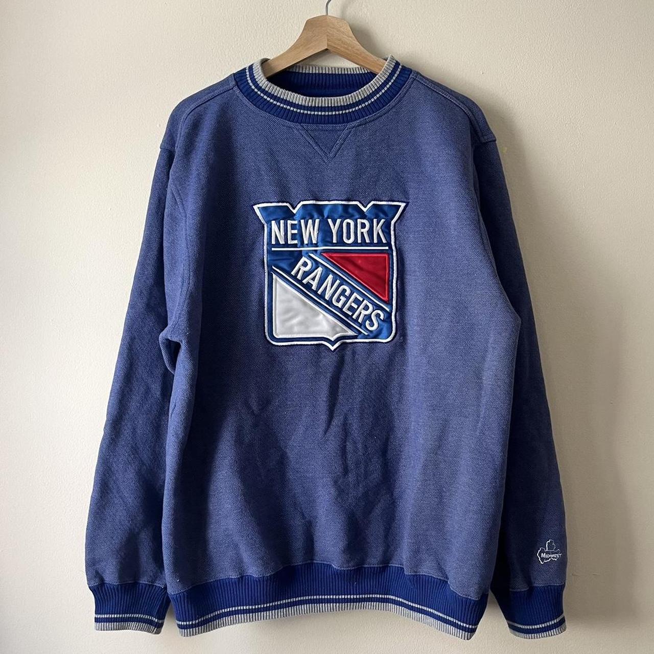 Vintage 90’s New York Rangers NHL embroidered blue... - Depop