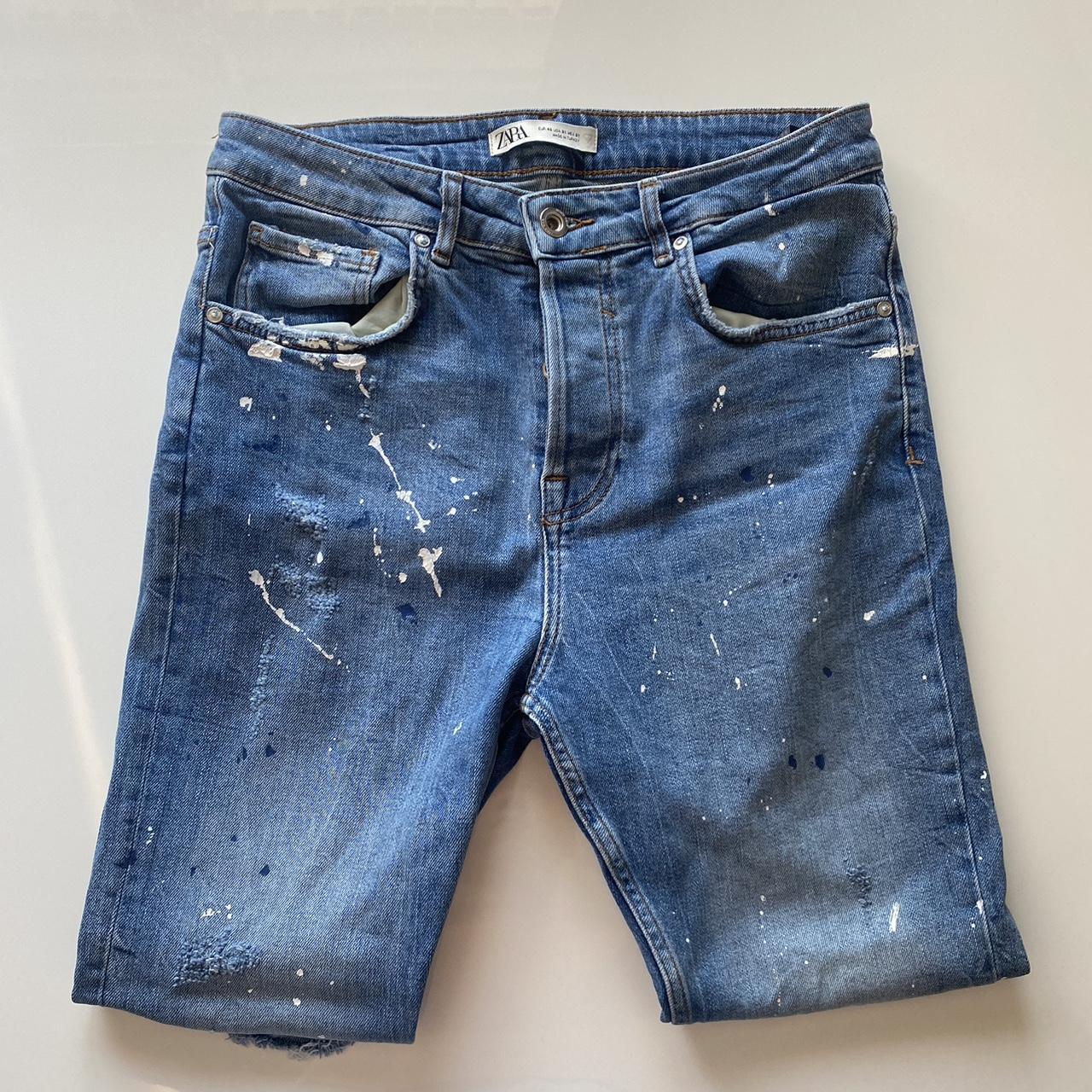 Zara Men's Blue and Navy Jeans Depop