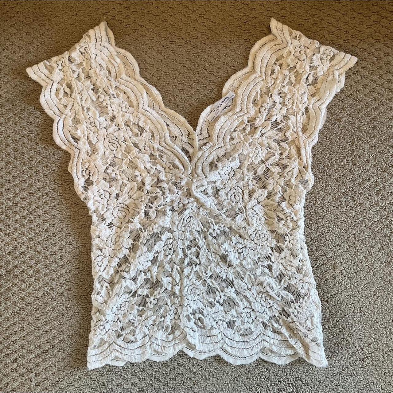 Zara Women's White and Cream Shirt Depop