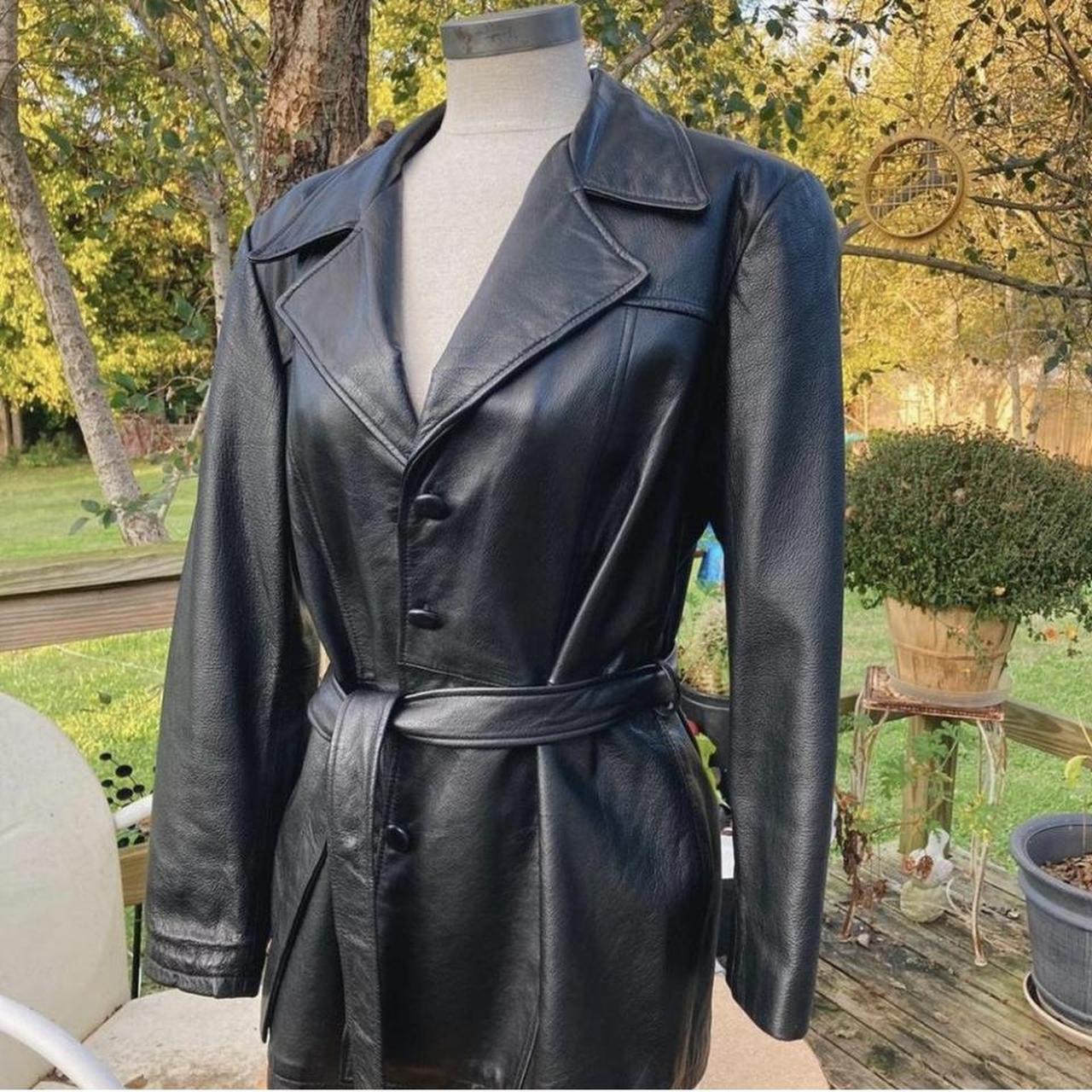 Vintage Jennifer Ferrar leather trench coat with... - Depop