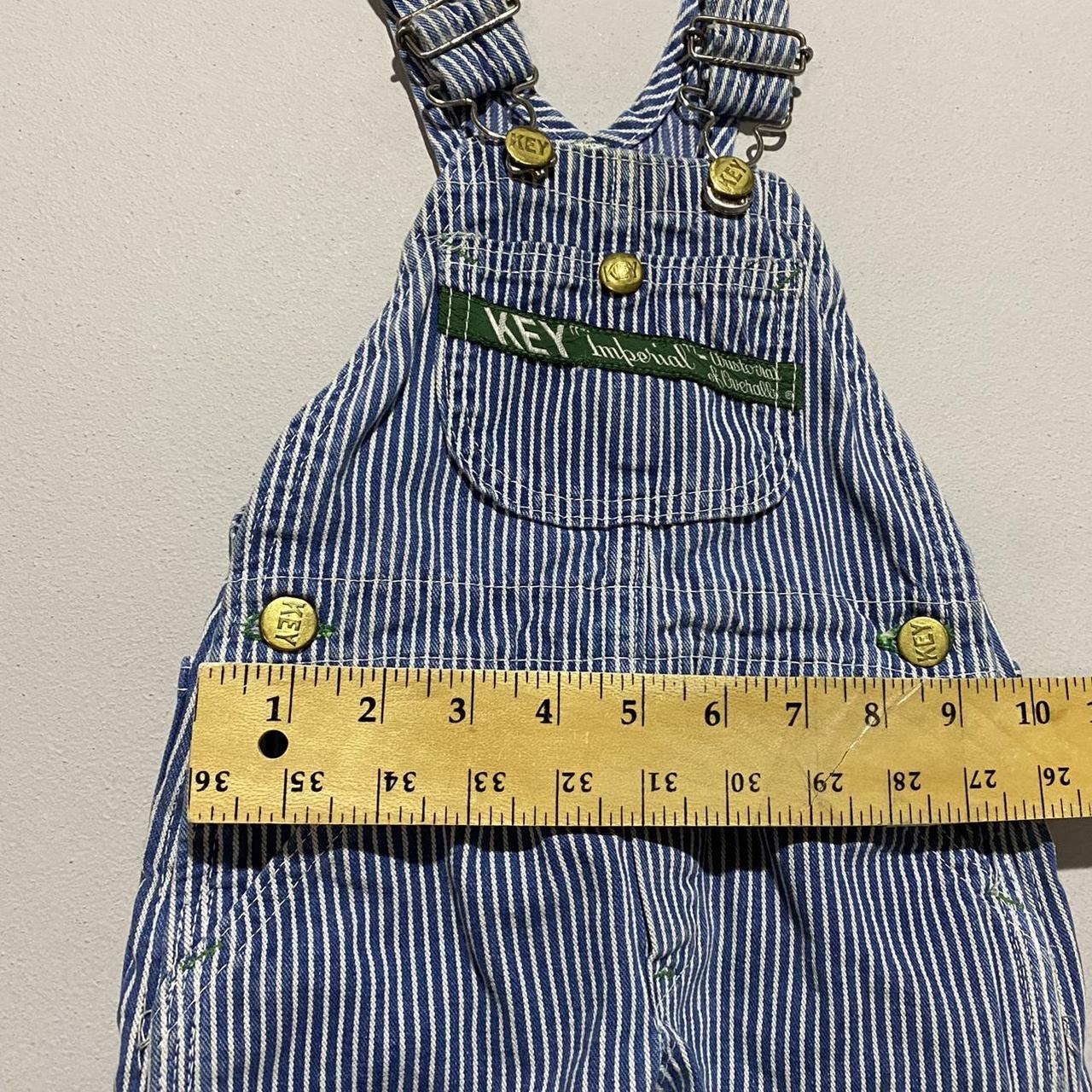 Vintage Baby Kids USA Overalls Key Stripes 100%... - Depop