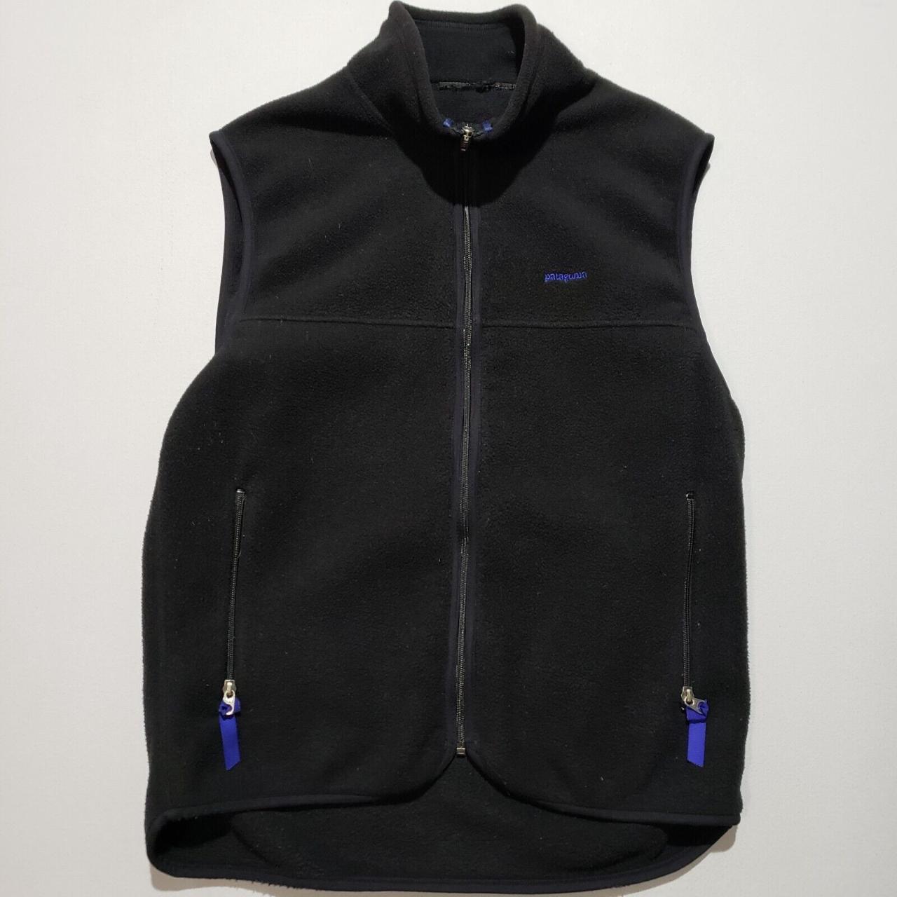 Patagonia Synchilla Fleece Vest 90s Y2K Black Blue... - Depop