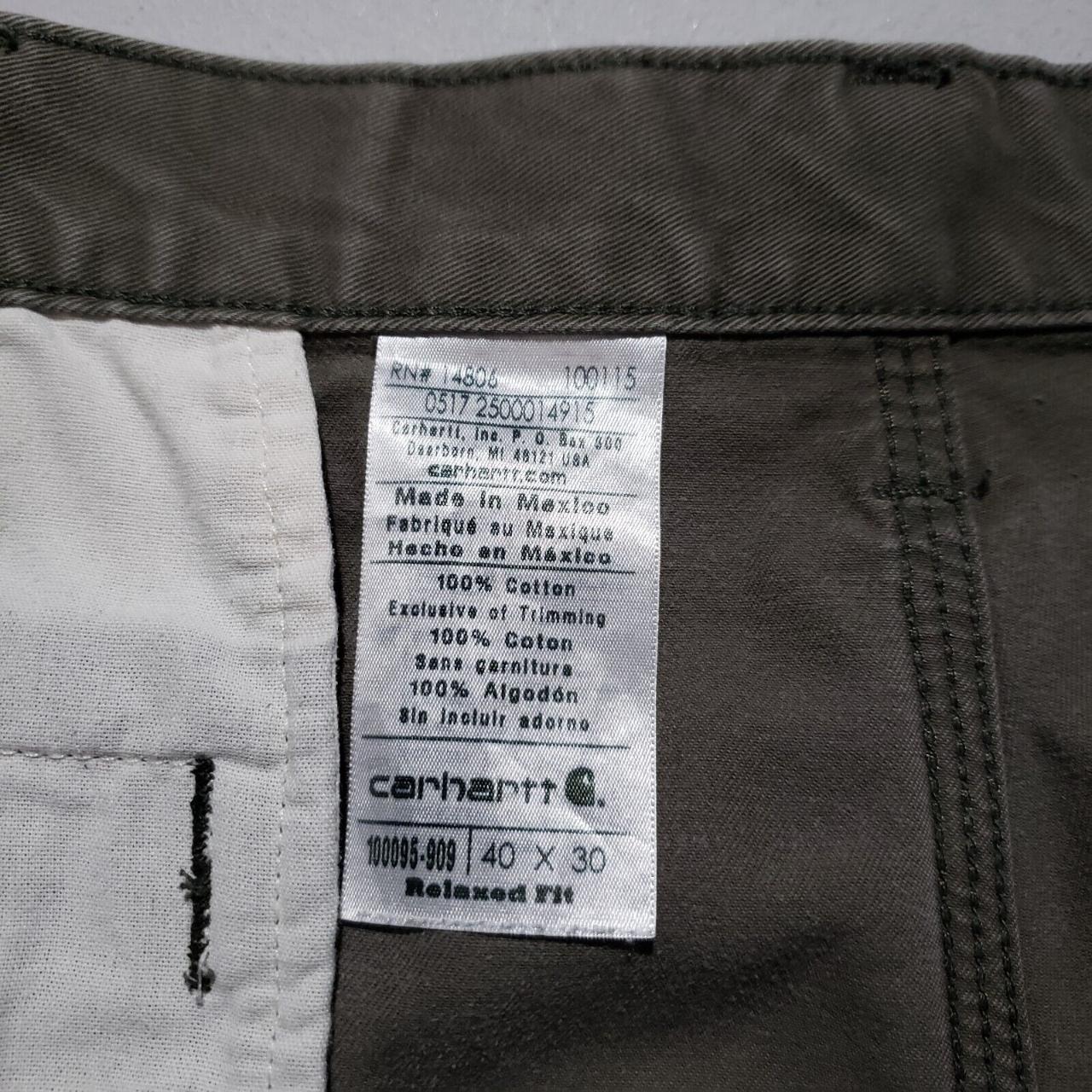 Carhartt Carpenter Work Pants Mens 40x30 Olive Green RN 14806 Made in USA