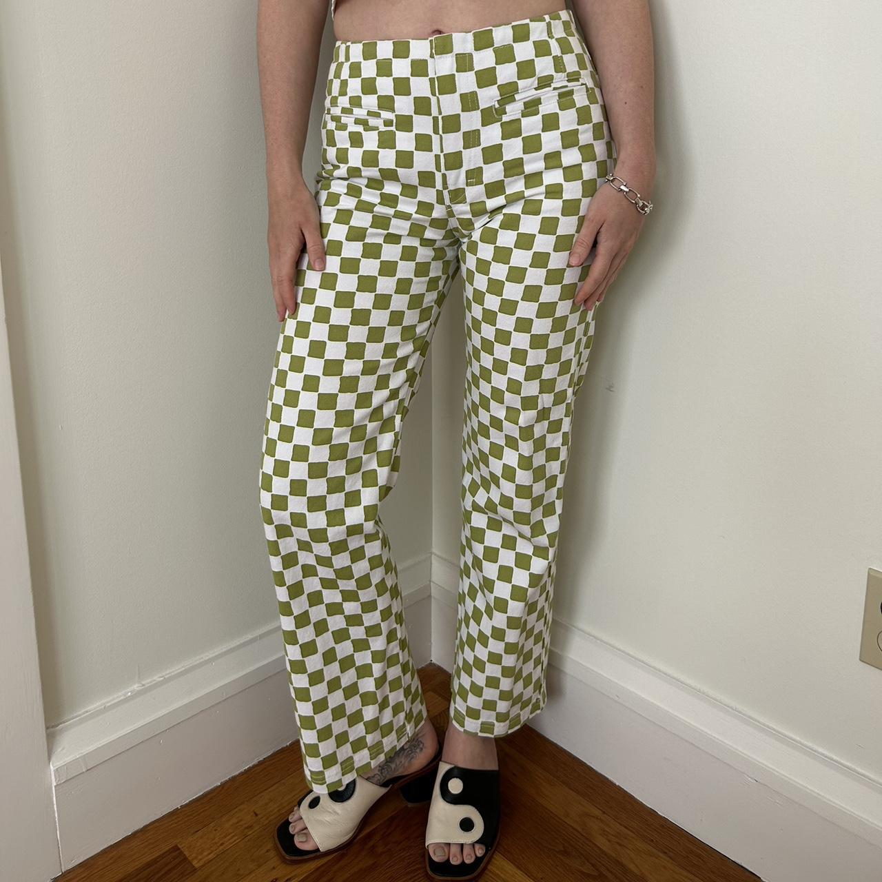 Holiday The Label Women's Green and White Trousers