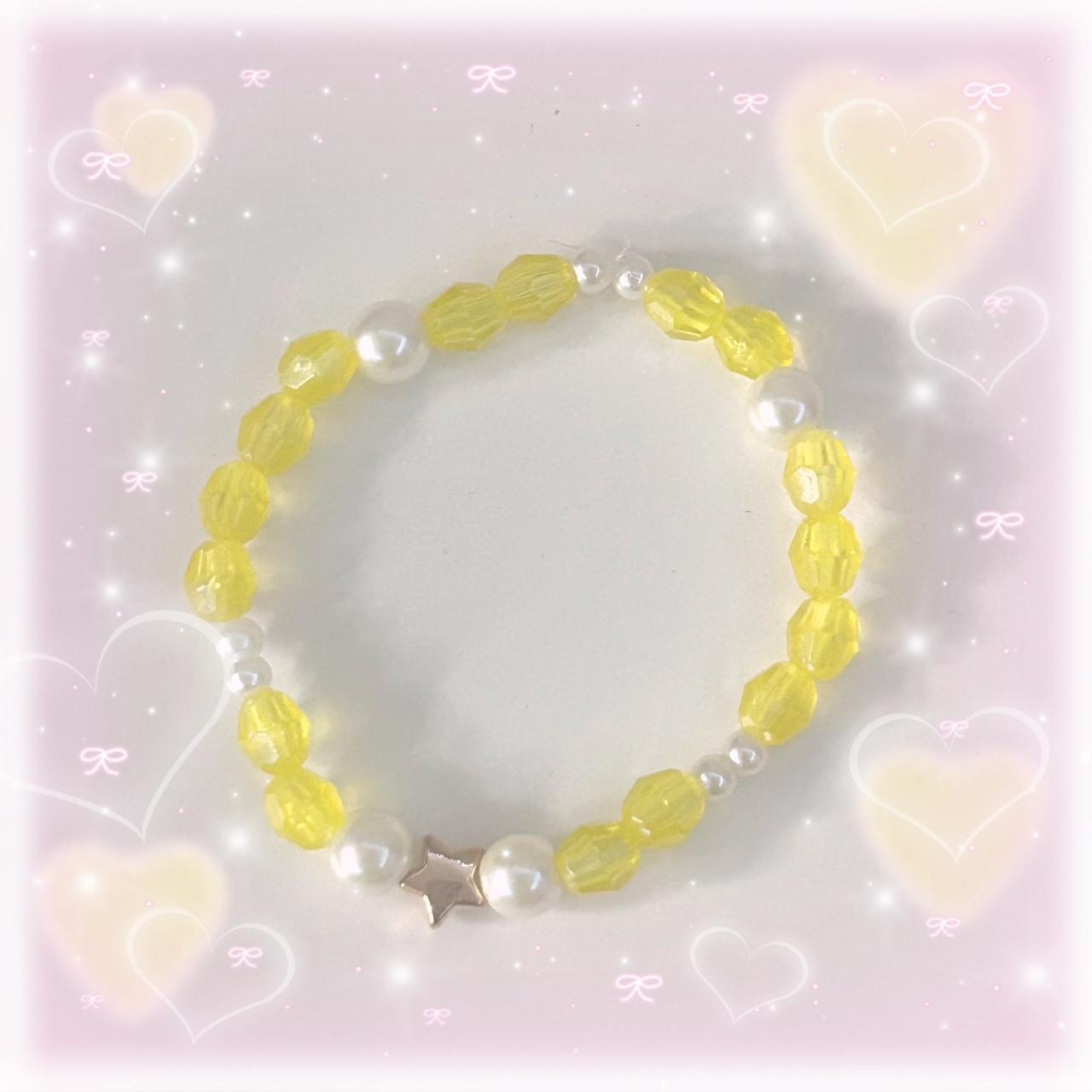 y2k yellow crystal bracelet ˚₊‧꒰ა ☆ ໒꒱ ‧₊˚ handmade... Depop