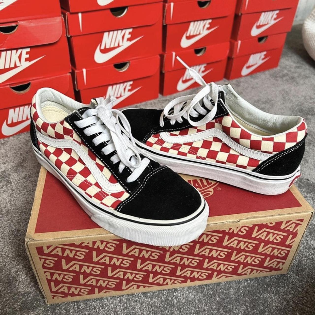 Vans Old Skool Red Checkerboard size UK 5. New