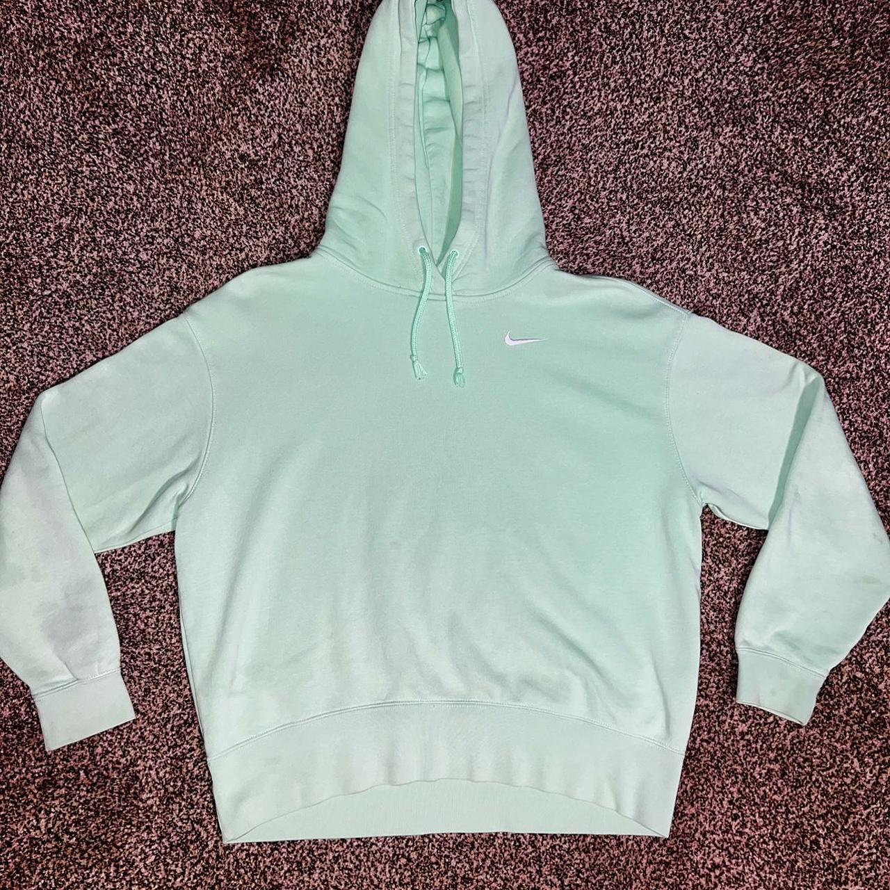 Nike Women's Green and Blue Sweatshirt Depop