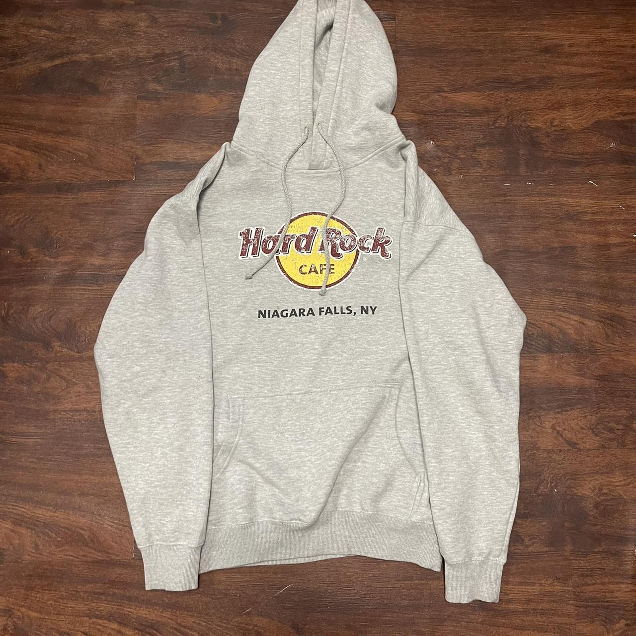 Grey vintage Hard rock hoodie Size L Condition... - Depop