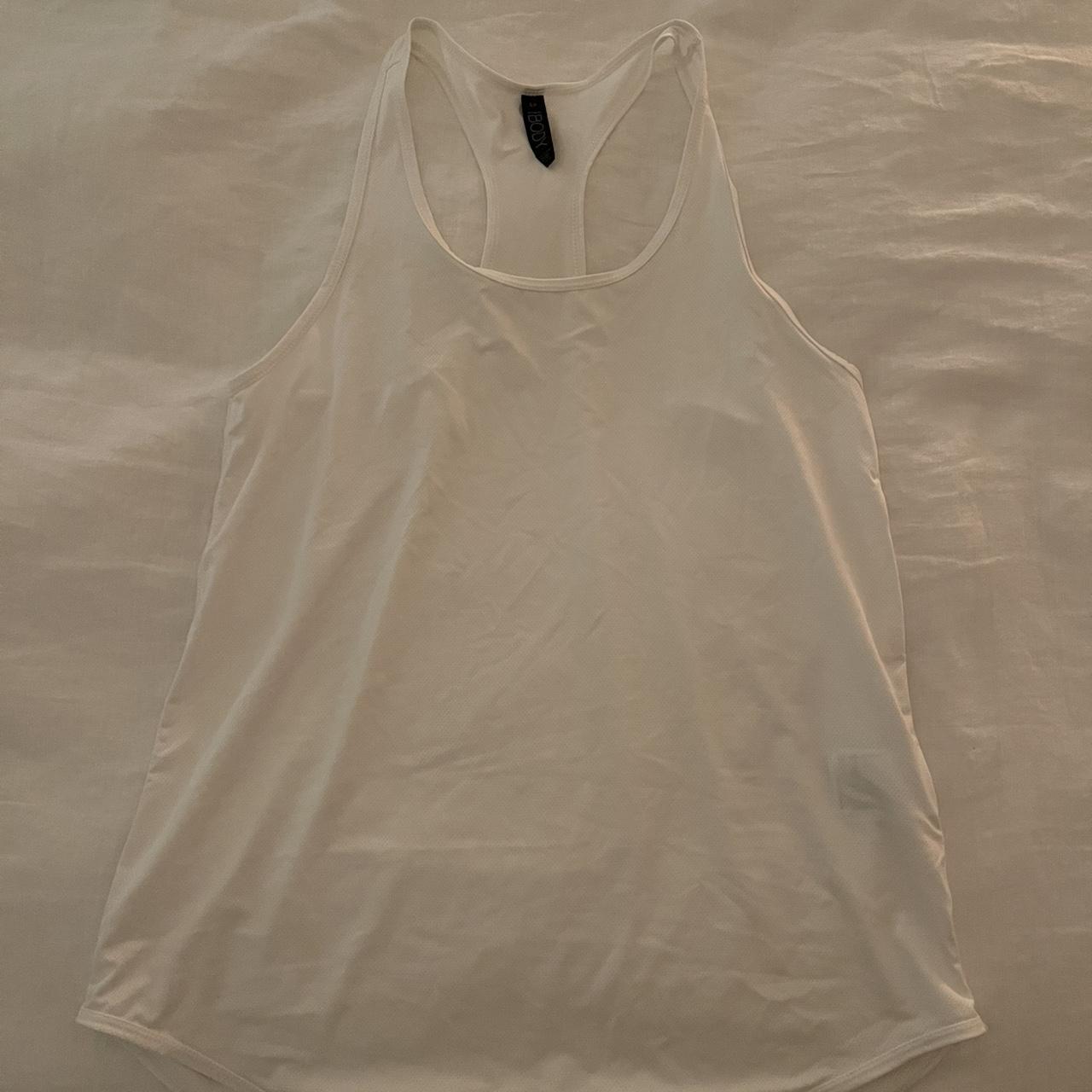 white activewear top never worn size 8 - Depop