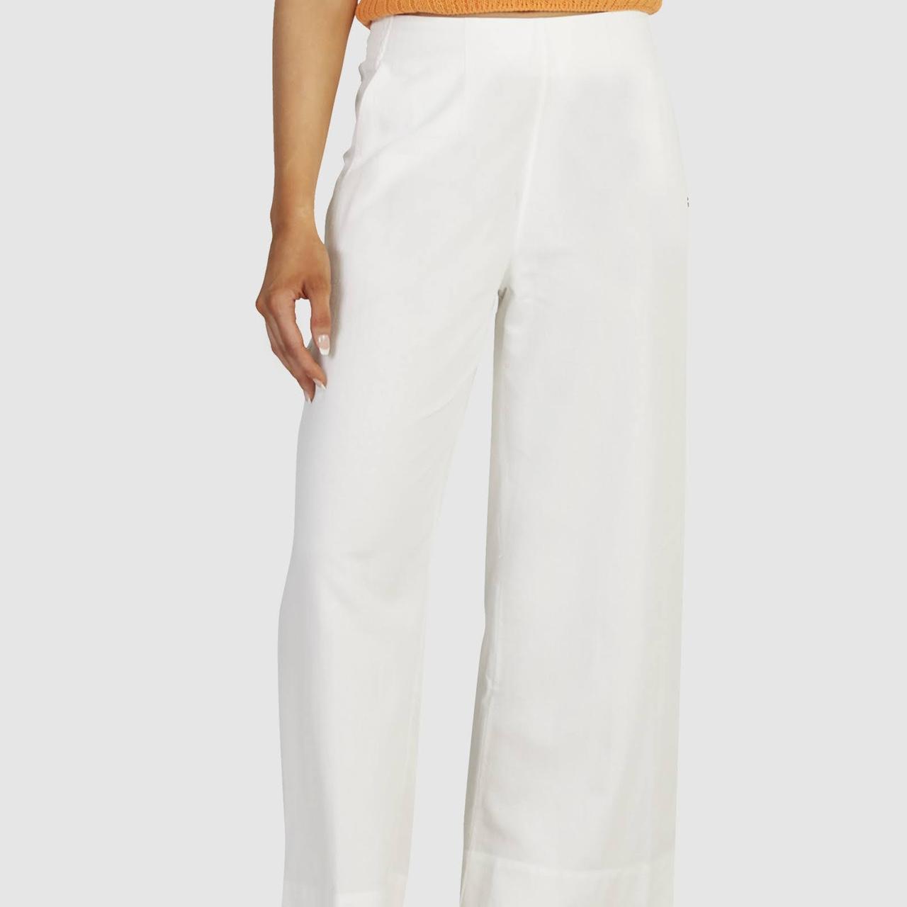 Roxy Linen Pants in White Size XS $30 Open to offers - Depop