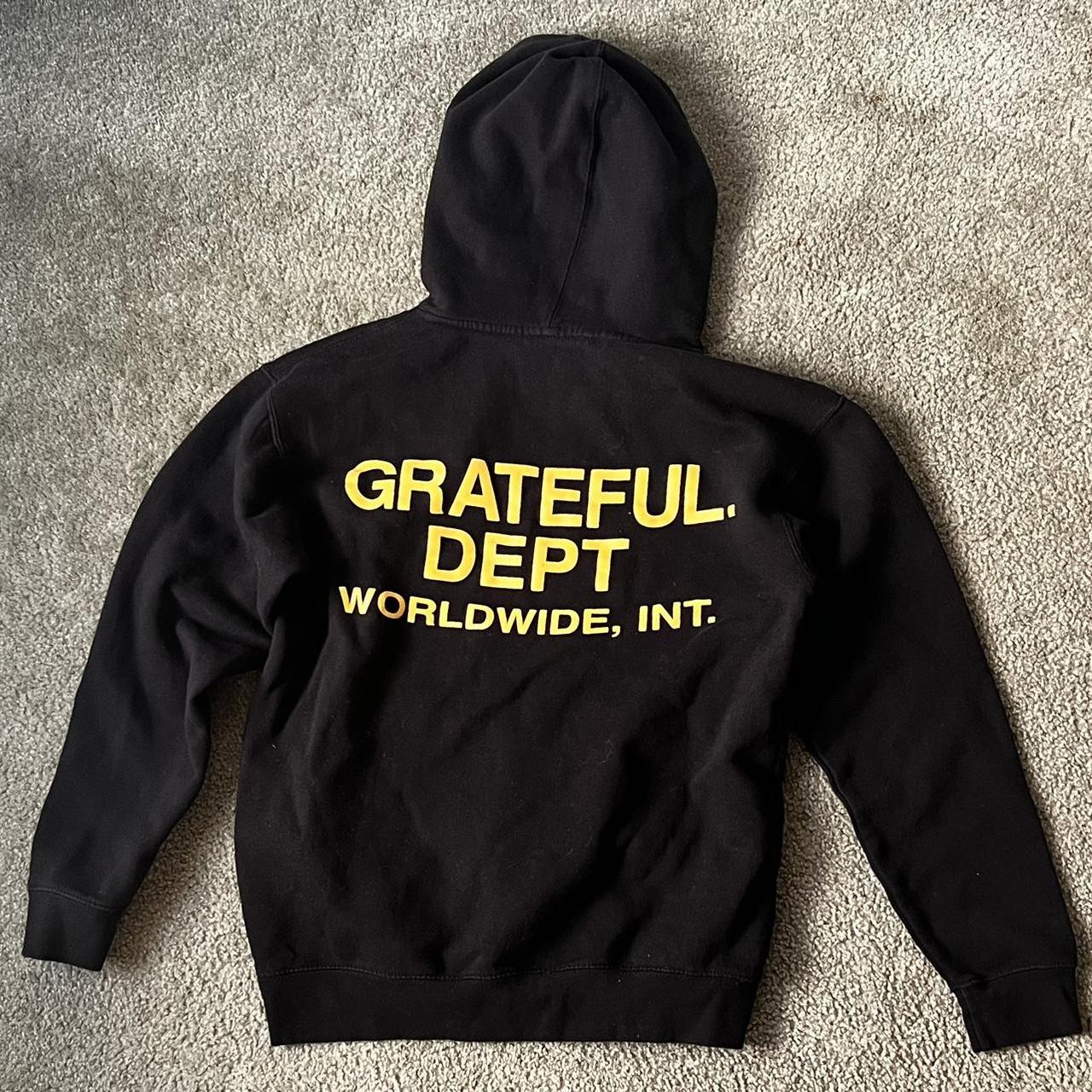 Men's Black and Yellow Hoodie Depop