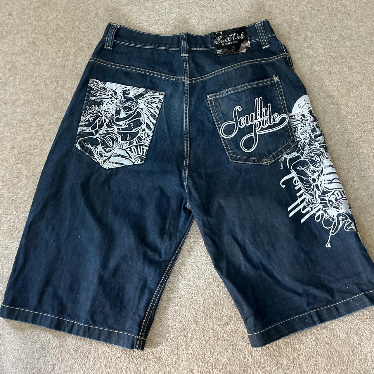 SouthPole jorts dark blue/navy Perfect condition... - Depop