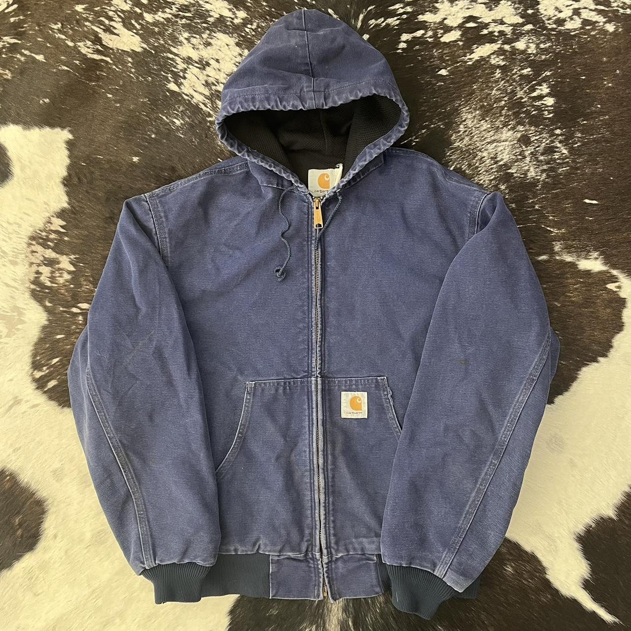 Vintage carhartt union made zip up work hoodie size... - Depop