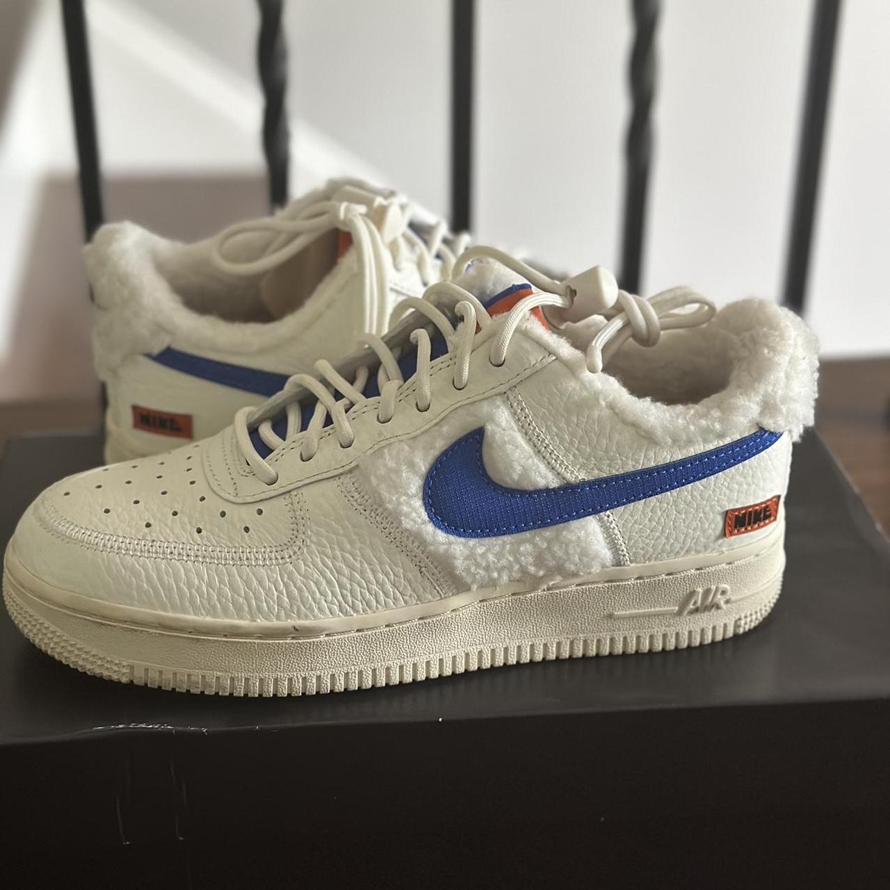 Sherpa Fleece Blue And Orange Air Forces Nike Air Force 07 Low