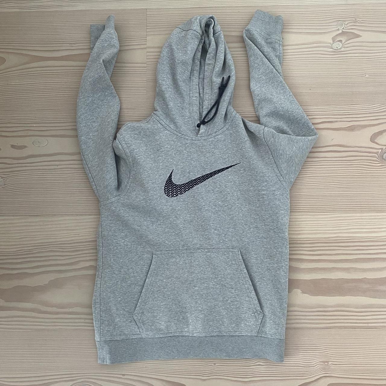 Vintage Nike grey hoodie with embroidered centre... - Depop