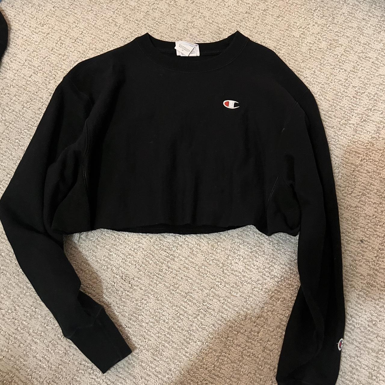 Champion reverse weave cropped hoodie In great Depop