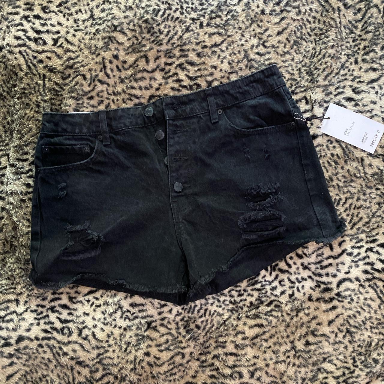 Forever 21 sales black denim shorts