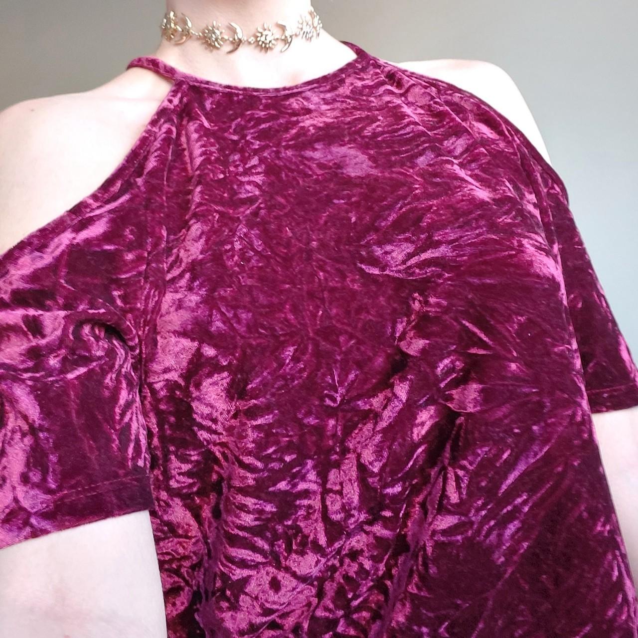 Crushed Velvet Cold Shoulder Top From Papaya Depop 