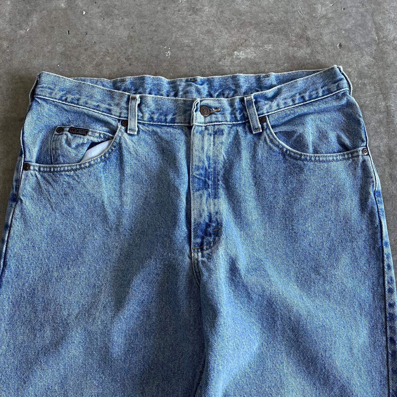 vintage 80s lee denim jeans -size: 36x32 -flaws:... - Depop