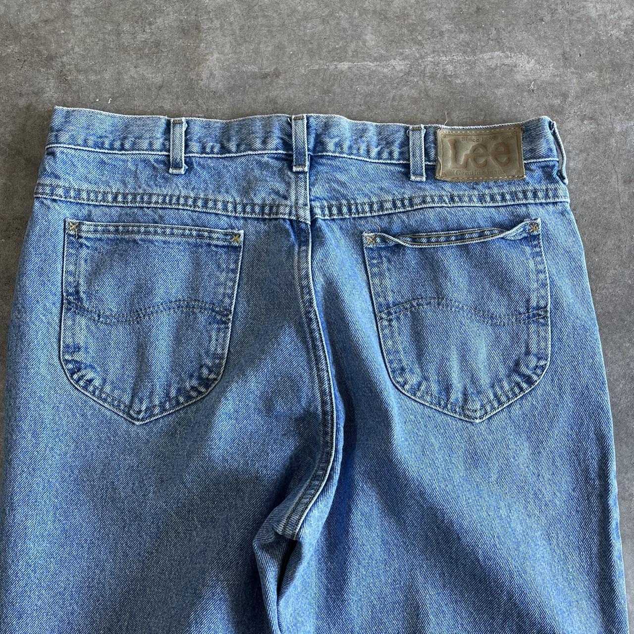 vintage 80s lee denim jeans -size: 36x32 -flaws:... - Depop