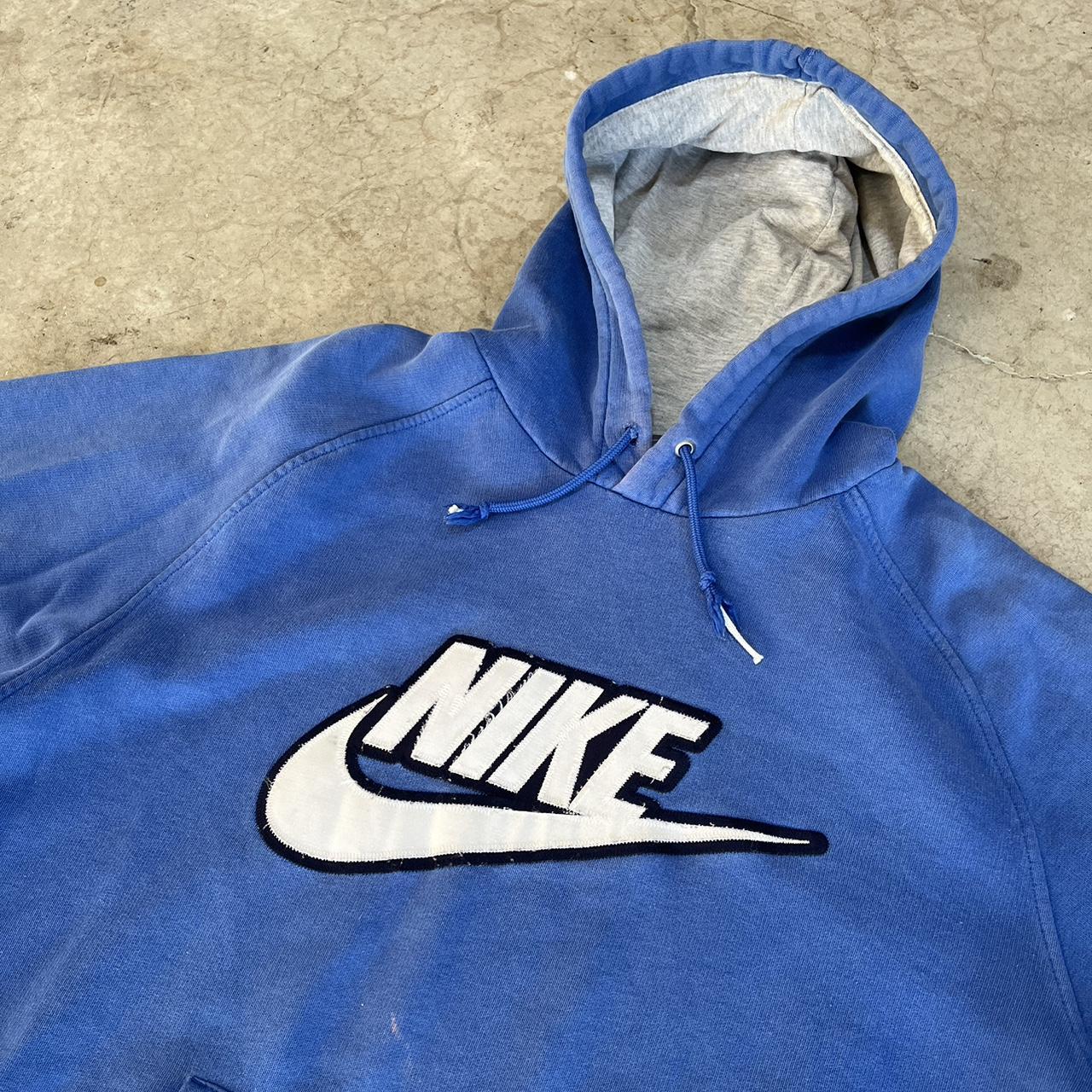 y2k early 2000’s blue silver tag nike spell out... - Depop