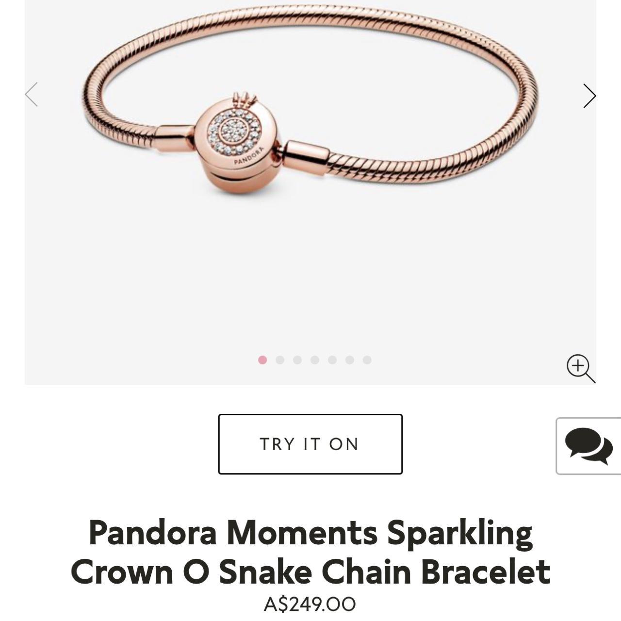 rose pandora bracelet with silver heart charm not... - Depop