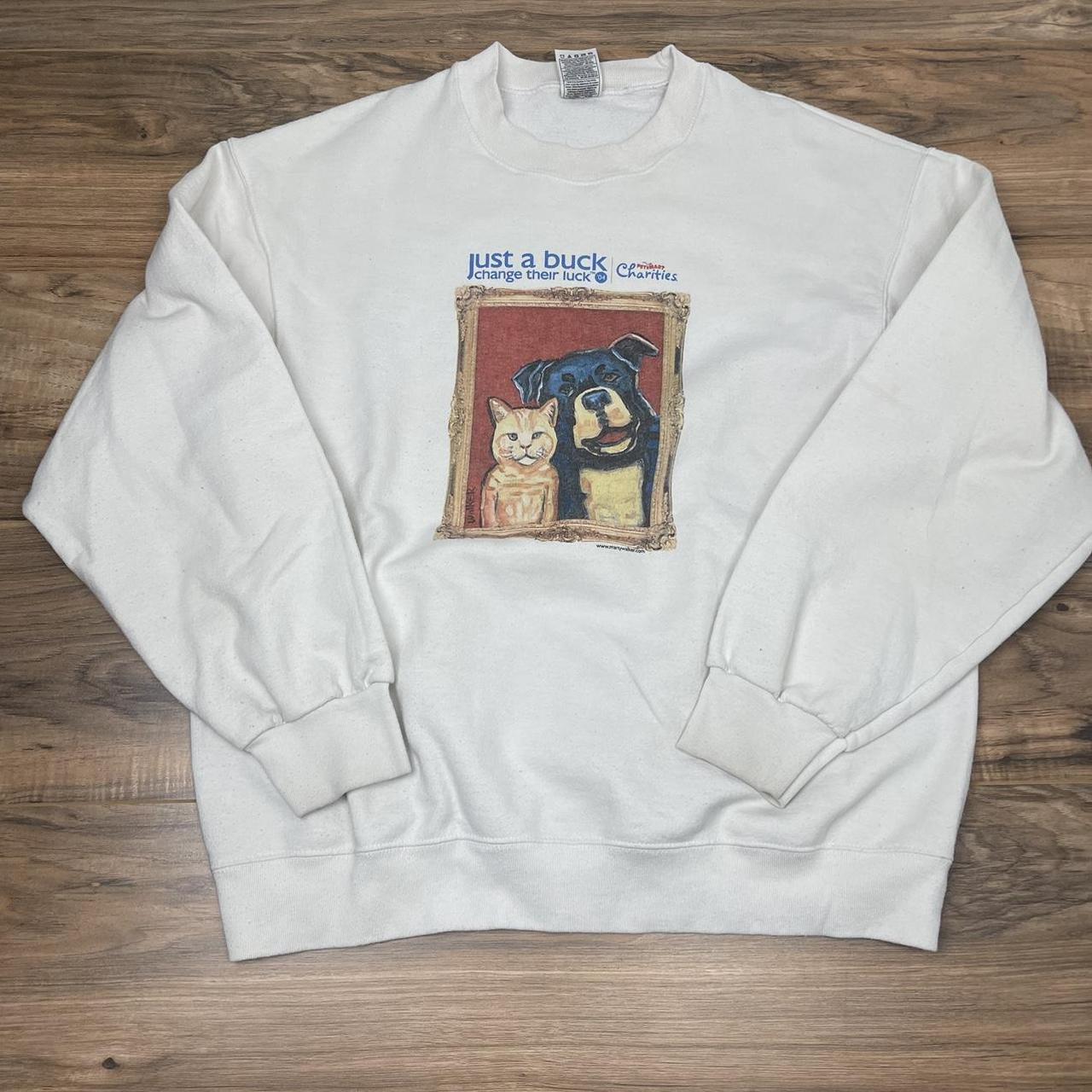Y2k crewneck sweater petsmart donation graphic... Depop