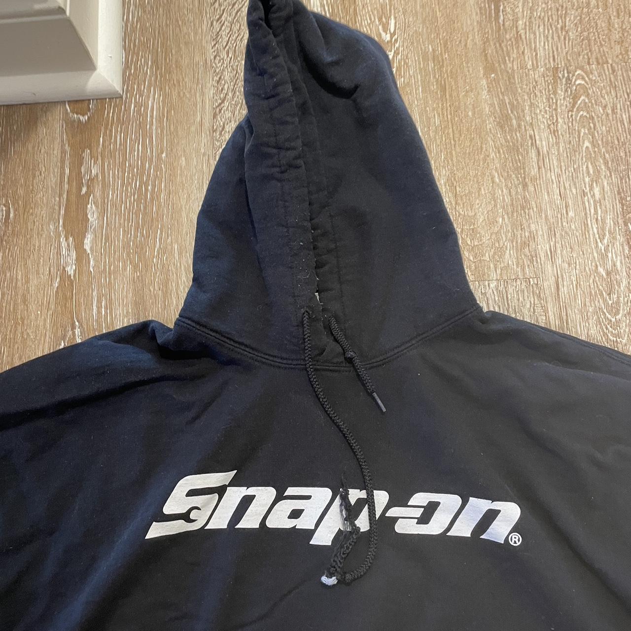 Used Snap On Hoodie Fits Like An Adult Xl Strings Depop