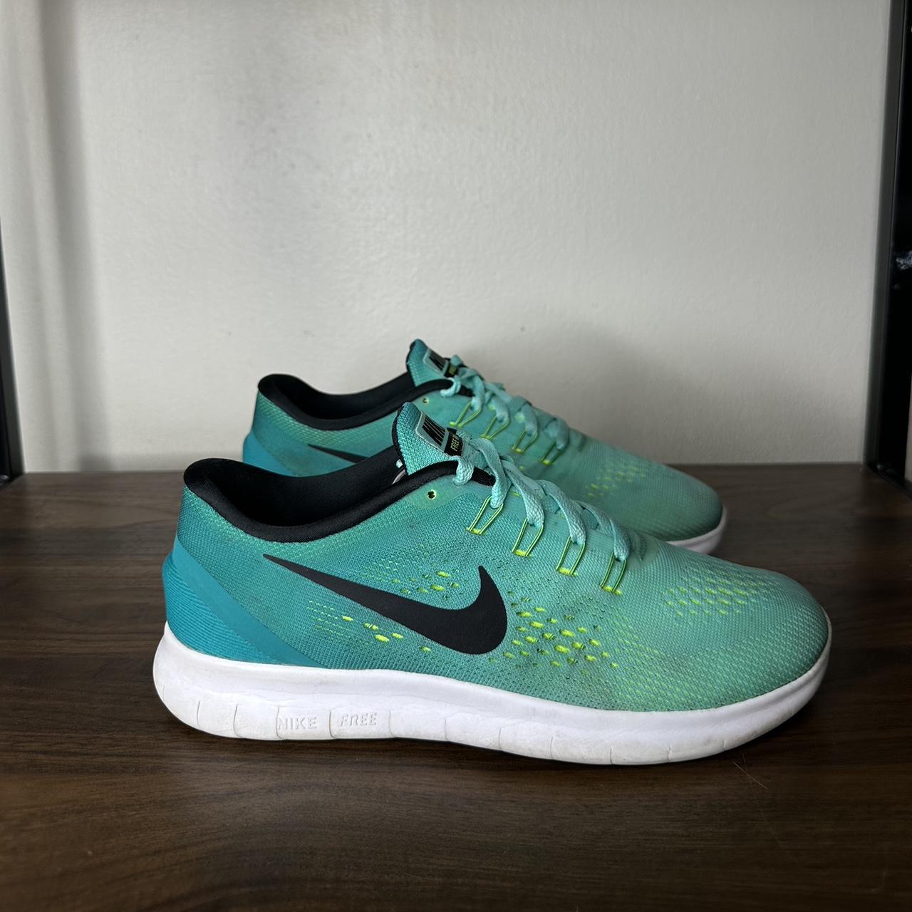 Nike Teal Ombr Free Run Athletic Sneakers Sz Depop