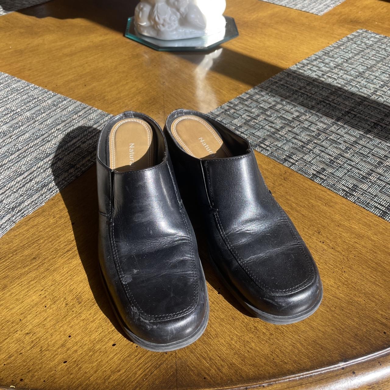 comfortable black mules