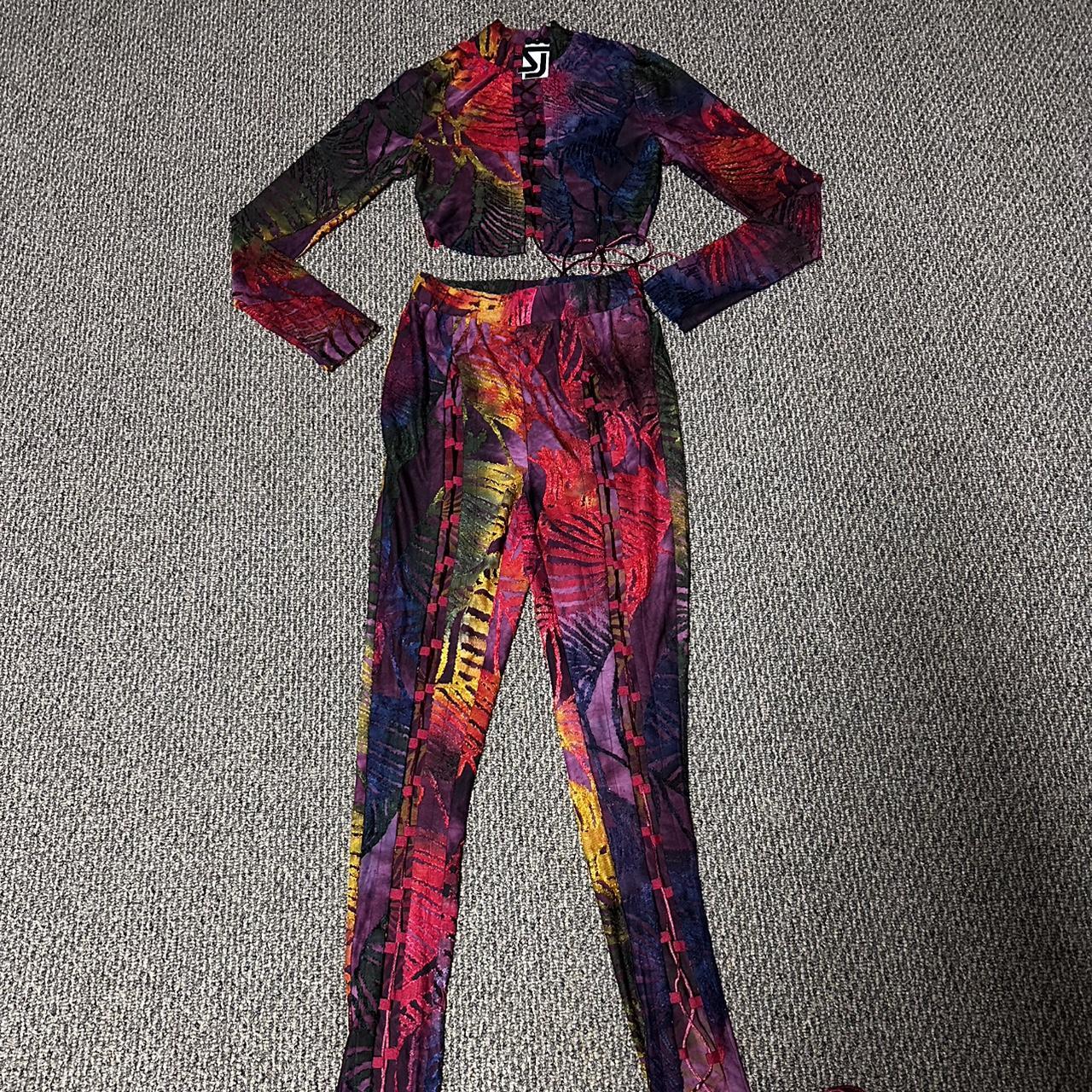 Women's Jumpsuit - Multi - S – Shane Justin Multicoloured two-piece jumpsuit with long …